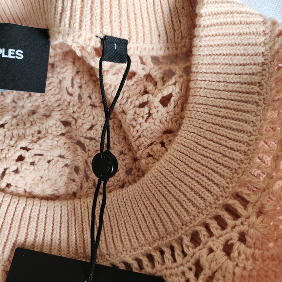 Kooples NWT 1 (S) cotton crochet sweater vest, pink - Picture 8 of 14